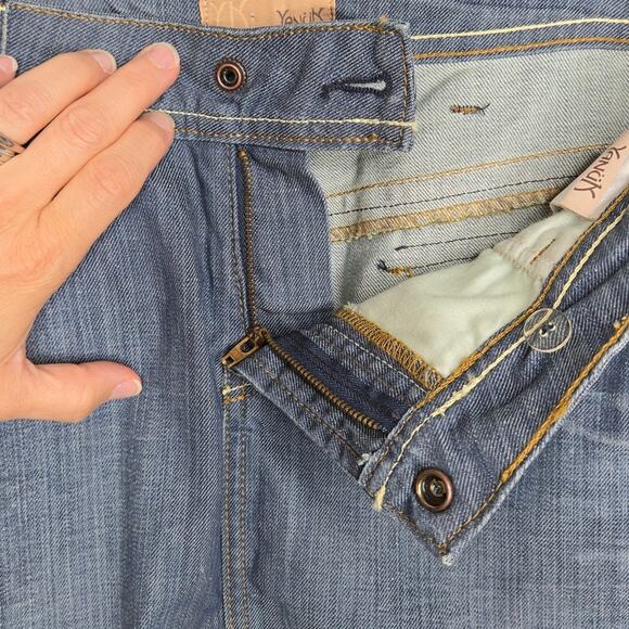 YANÜK Denim Knee-Length Skirt with Front Slit Size 10 NWOT - Picture 5 of 11